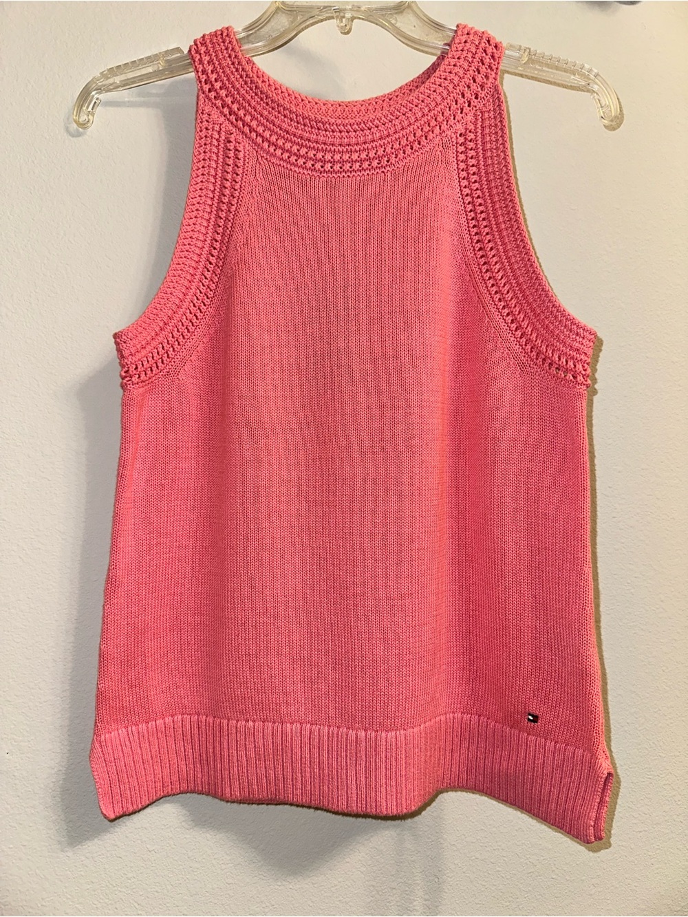 Tommy Hilfiger Pink Knit Tank Top size M 100% cotton